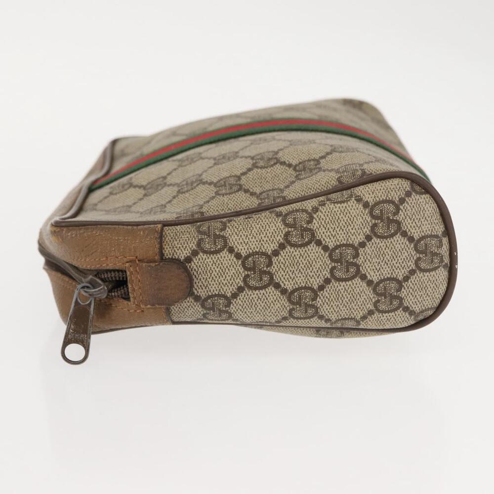 GUCCI GG Supreme Web Sherry Line Clutch Bag PVC Beige Gold 89 01 012 Auth BA7455 - Picture 4 of 16